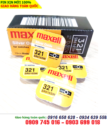 Pin đồng hồ Maxell SR616SW-321 Silver Oxide 1.55v chính hãng Made in Japan